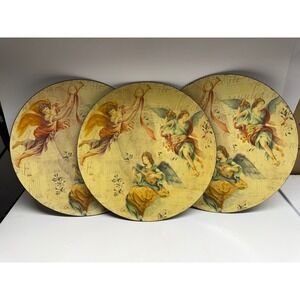 Royal Gallery Angel Musical Sheet Music Decorative Charger Plates Set of 3 2002